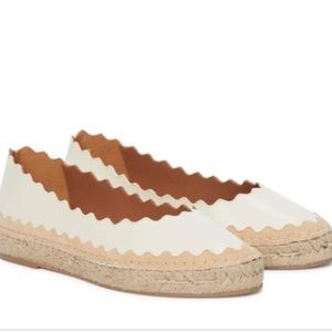 NEW (without box) Chloe Lauren Leather Scallop Espadrilles